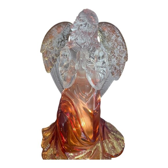 Lighted Christmas Angel Figure Sculpted Statue 12" X 8" Holiday Acrylic Lucite - Picture 2 of 6